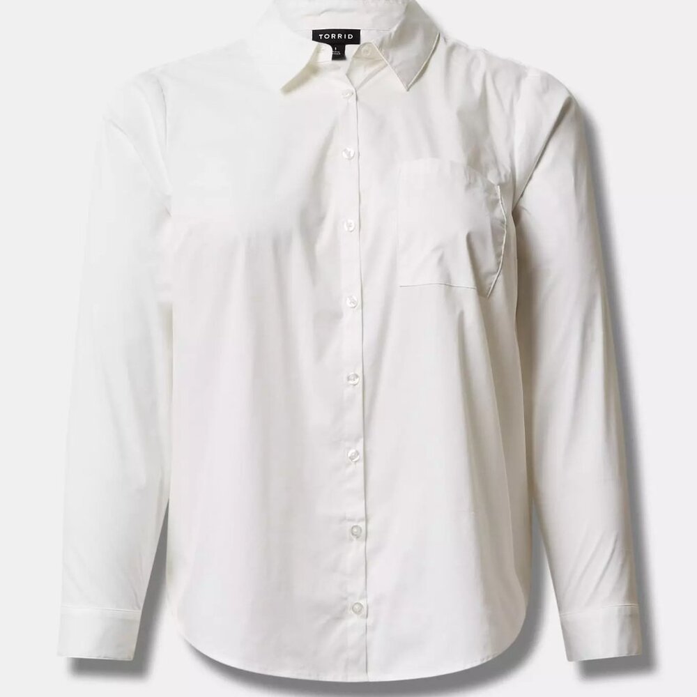 Torrid Madison Poplin Button-Up Long Sleeve Shirt Sz 0